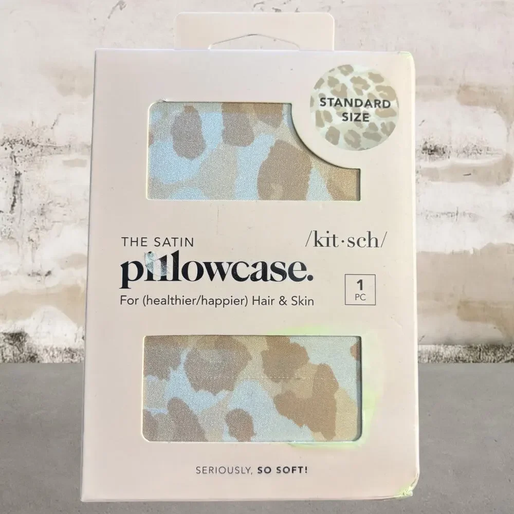Kitsch Satin Pillowcase in Leopard Standard Size NIB